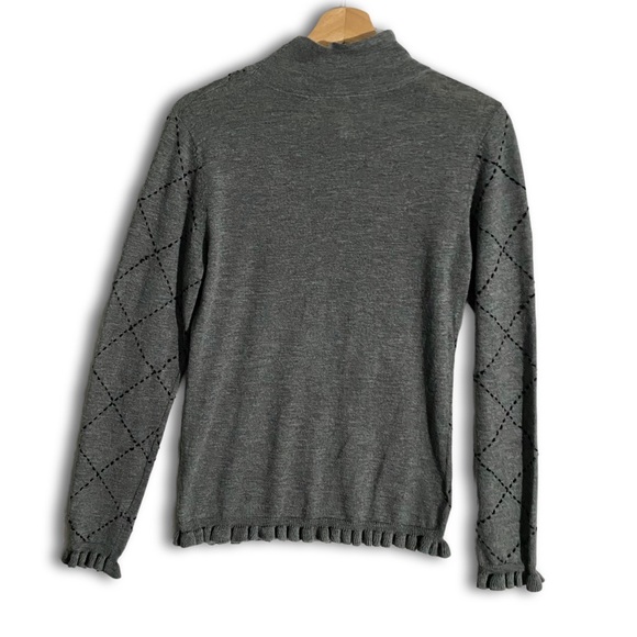 Nick & Mo | Anthropologie Wool-Blend Crochet Lace Chest Sweater - Picture 2 of 6